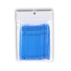 Mikrofiber štapići za trepavice, 100 komada, Plavi