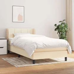 Den Box spring postelja z vzmetnico krem 90x190 cm blago