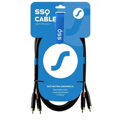slomart SSQ RCARCA3 avdio kabel, 2x RCA - 2x RCA, 3m, črn