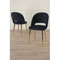 HANAH HOME Set stolica (4 komada) Pane Anthracite Gold