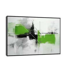 Canvas Slika na platnu Dinamično zelenilo 3, Sa ramom, 120 x 80 cm, Crni
