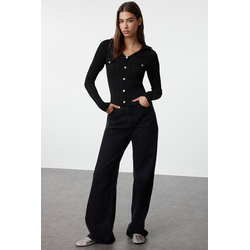 Trendyol Black Polo Neck Fine Knitwear Sweater