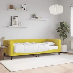 Dnevni krevet s madracem žuti 90 x 200 cm baršunasti
