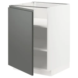 METOD Podni element s policama, bela/Voxtorp tamnosiva, 60x60 cm