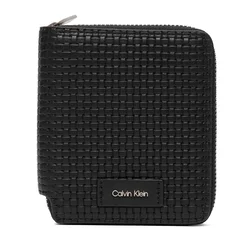 Calvin Klein Denarnica Embossed Woven Zip Billfold LV04D1112G Črna