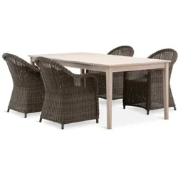 KOLLEN D205 sto tvrdo drvo + 4 GAMMELBY stolice siva