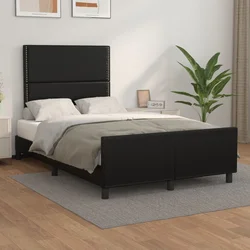 Okvir za krevet s uzglavljem crni 120 x 200 cm od umjetne kože