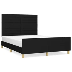 Vidaxl Posteljni okvir brez vzmetnice črn 140x200 cm blago