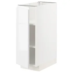 METOD Podni element s policama, bela/Voxtorp v. sjaj bela, 30x60 cm