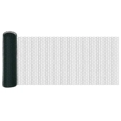 Vidaxl Šesterokotna ograja Zelena 0,6 x 10 m PVC