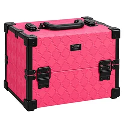 Pertini LUX kofer za šminku sa ogledalom, magenta quilted, 24 x 17 x 17,5 cm