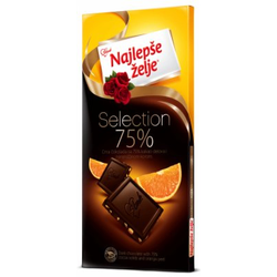 COKOLADA CRNA SA NARANDZOM NAJLEPSE ZELJE 75G