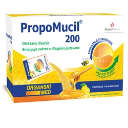 PropoMucil® 200, organski med, limun, prašak za pripremu napitka, 10 kesica