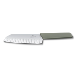 VICTORINOX Nož Santoku Swiss Modern, 17 cm, Zeleni
