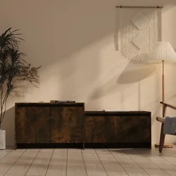 TV ormarić dimljena boja hrasta 146,5x35x50cm konstruirano drvo