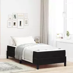 Krevet s opruga kutije s madracem Crna 100 x 210 cm tkanina