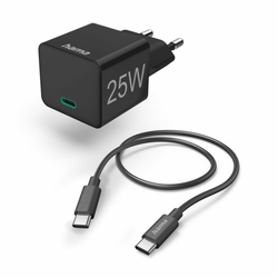 HAMA Kućni punjač 25W sa kablom/ crna