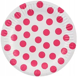 GoDan Papirnati krožniki, pikice, magenta, 18 cm, 6 kosov.