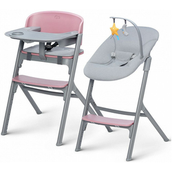 Kinderkraft hranilica LIVY roza + njihaljka CALMEE, siva