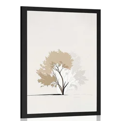 Plakat minimalistično drevo z listi - 60x90 no frame
