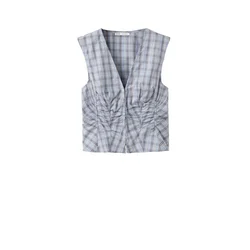 MANGO Bluza Cumin  svetlo bež / modra / svetlo modra / rjava