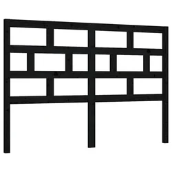 Vidaxl Posteljno vzglavje črno 156x4x100 cm trdna borovina