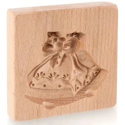 Northix Lesen model za piškote v obliki zvončka, 10x10 cm, bukov les