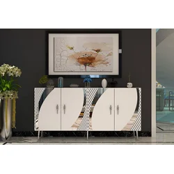 Hanah Home Konzola Hook KB150, 150x75x35 cm, Belo-srebrne boje