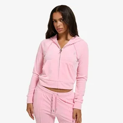 Juicy Couture Dukserica CLASSIC VELOUR HOODIE WITH JUICY LOGO