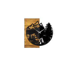 WALLXPERT 19 Zidni sat Wooden Clock, Crni