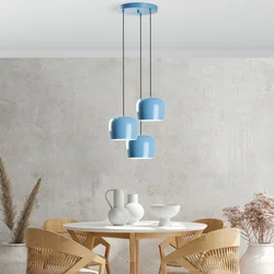 Opviq Luster Yozgat-N-1413, 45-114cm, O45 cm, 3xE27, Plavi