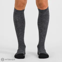Športne EXTRA WARM WOOL LONG nogavice, črne/temno sive (XXL)