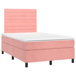Vidaxl Box spring postelja z vzmetnico roza 120x190 cm žamet