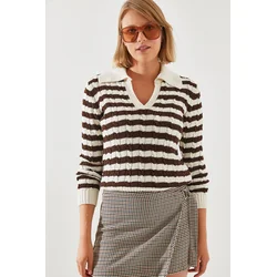 Bianco Lucci Hair Polo Neck Sweater