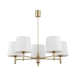 Argon 2106 - Luster na štangu PONTE 5xE27/15W/230V mesing/krem