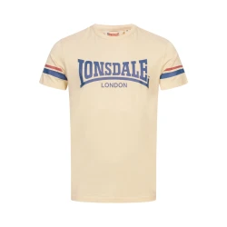 LONSDALE Majica  CREICH  pesek/modra/rdeča