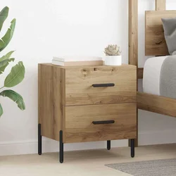 Vidaxl Nočna omarica s predalom 2 pcs artisan hrast 40 x 35 x 47.5 cm