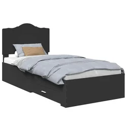 Vidaxl Konstrukcija postelje Črna 70 x 190 cm Konstruiran les