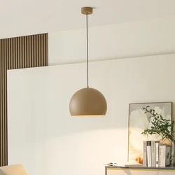 Lucande LED viseča svetilka Lythara, rjava, O 40 cm, aluminij - Dnevna soba/jedilnica - Dizajn - svetlo rjava