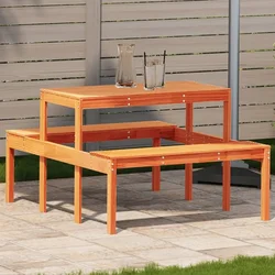 Vidaxl Piknik miza voščeno rjava 110x134x75 cm trdna borovina