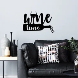 Wallity Zidna dekoracija Wine Time, 54 x 37 cm, Crna