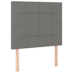 Vidaxl Vzglavje postelje temno sivo 80x5x118/128 cm blago