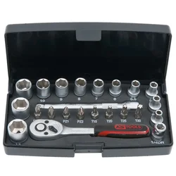 KS TOOLS mini set nastavkov 23 kosov 1/4