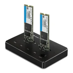 Qoltec 2x SSD M.2 SATA | NGFF | priklopna postaja USB tipa C
