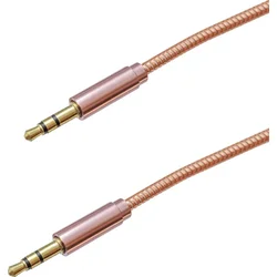 mobilNET AUX kabel 2x 3,5mm Jack, Eko embalaža, Baker, 1m