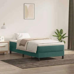 Box Spring krevet bez madracem tamno zeleni 100x220 cm baršun