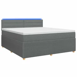 vidaXL Postelja boxspring z vzmetnico Temno siva 160 x 200 cm Blago