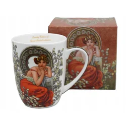 Velika, ekskluzivna skodelica v škatli 400ml Alfons Mucha - Topaz kot darilo
