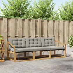 Set vanjskih sofa s jastukom 3 pcs Bijela i svjetlosiva