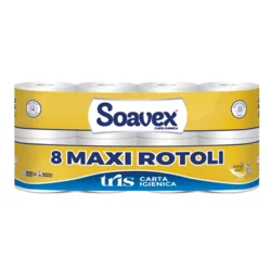 SOAVEX Toalet papir Tris Maxi, Troslojni, 8 rolni